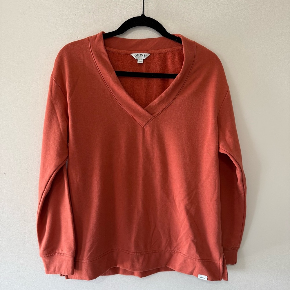 Orvis Terracotta V-Neck Pullover